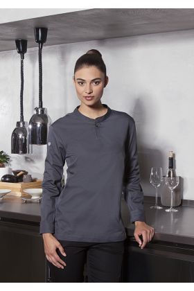 Langarm Damen-Arbeitsshirt Performance anthrazit