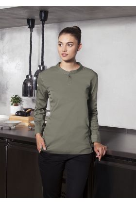Langarm Damen-Arbeitsshirt Performance salbei