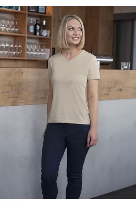 Damen Workwear T-Shirt Casual-Flair, aus nachhaltigem Material sand
