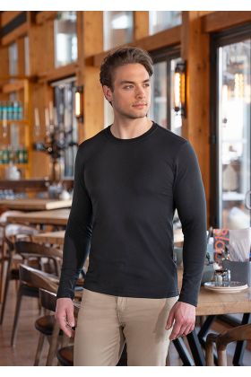 Langarm Herren Workwear Shirt Casual-Flair schwarz
