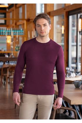 Langarm Herren Workwear Shirt Casual-Flair aubergine