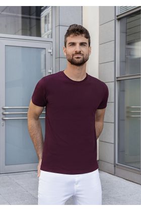 Herren Workwear T-Shirt Casual-Flair, aus nachhaltigem Material aubergine