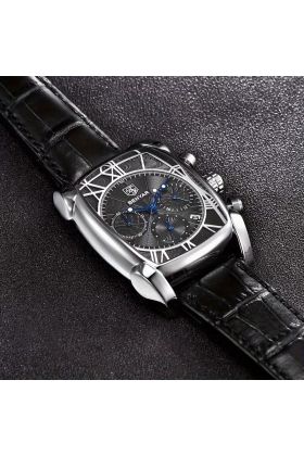 Herren-Armbanduhr Chronograph Executive Tonneau Black