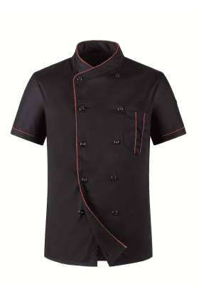 Kochjacke Kurzarm schwarz