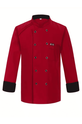 Kochjacke Langarm rot