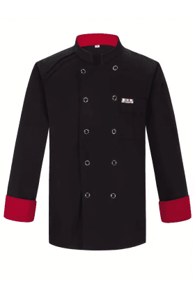 Kochjacke Langarm schwarz