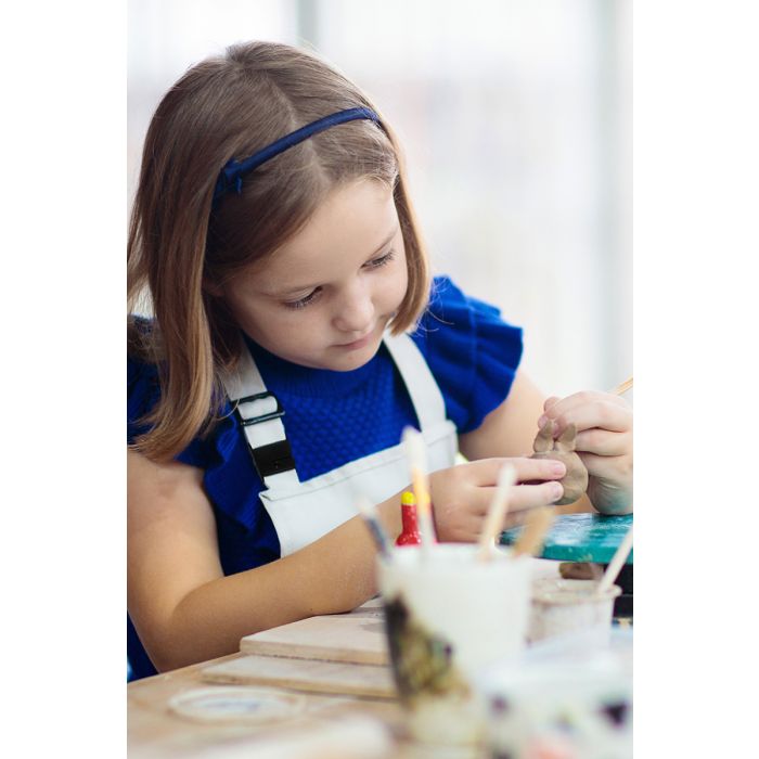 Kinderlatzschürze Basic mit Schnalle weiß