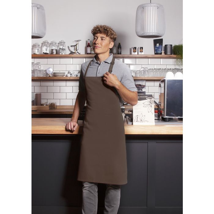 Latzschürze Basic mit Schnalle hellbraun