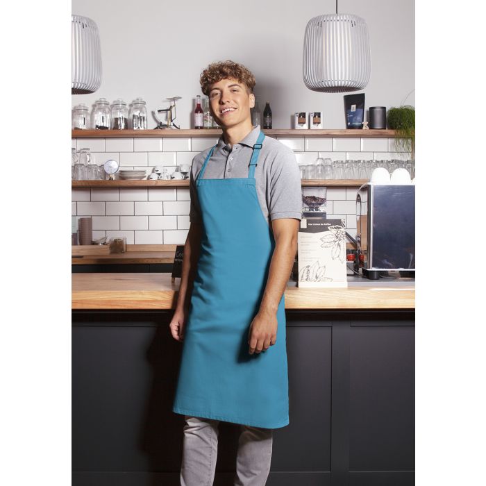 Latzschürze Basic mit Schnalle türkis