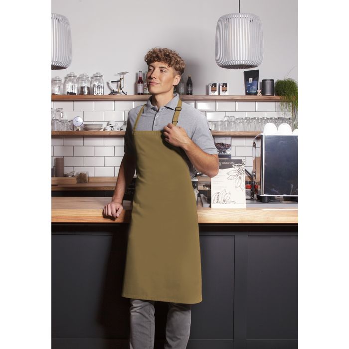 Latzschürze Basic mit Schnalle camel