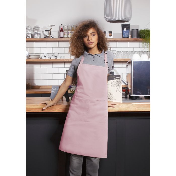 Latzschürze Basic mit Schnalle und Tasche rosa