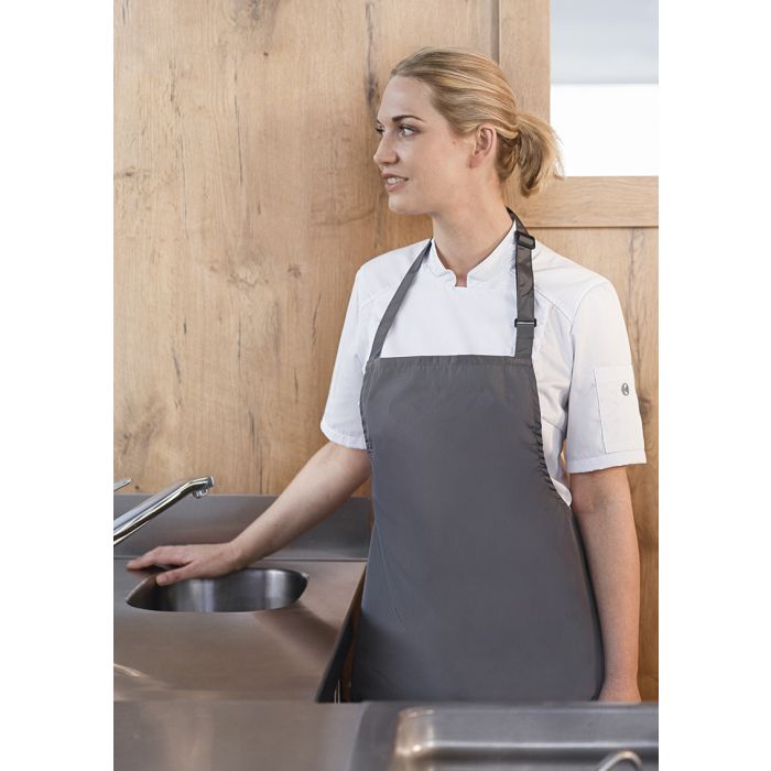 Wasserabweisende Latzschürze Basic mit Schnalle anthrazit