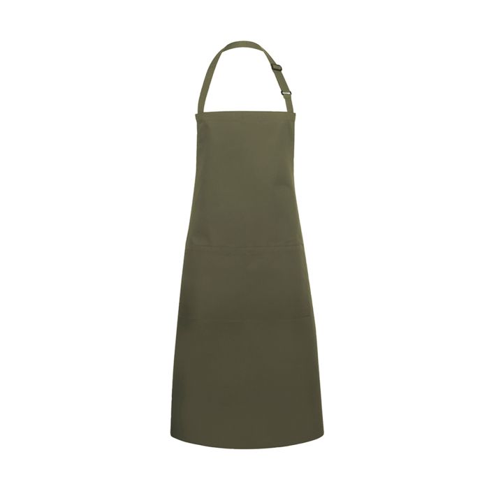 XXL-Latzschürze Basic in Übergröße mit Schnalle und Tasche moosgrün