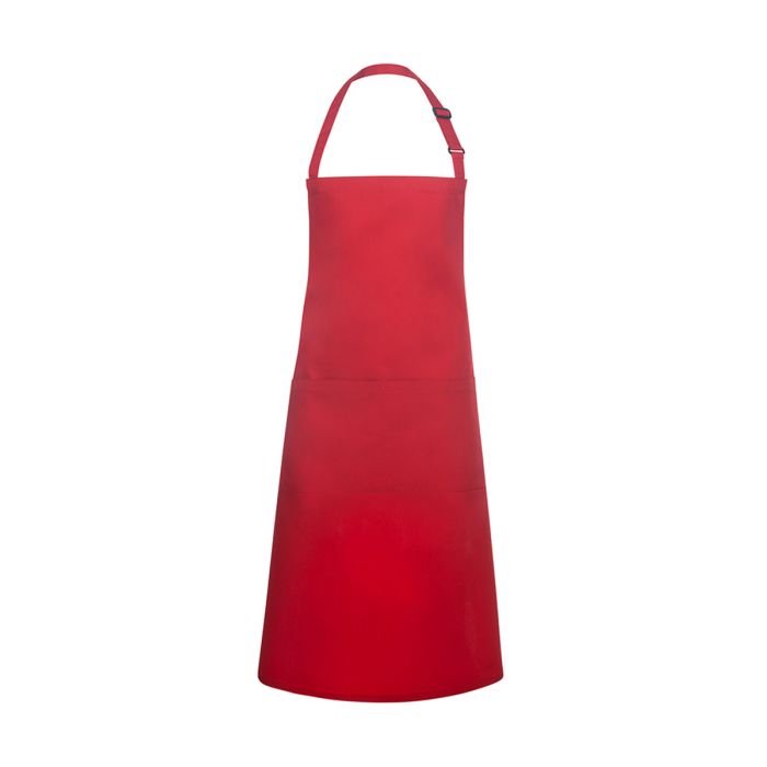 XXL-Latzschürze Basic in Übergröße mit Schnalle und Tasche rot