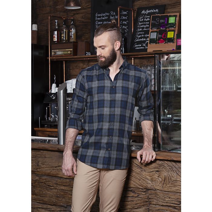 Herren Karohemd Urban-Style marine