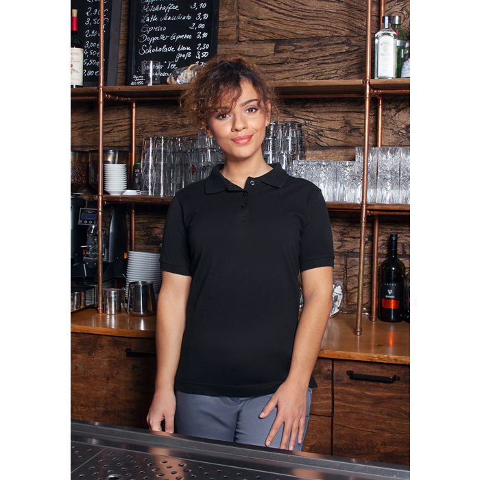 Damen Workwear Poloshirt Basic schwarz