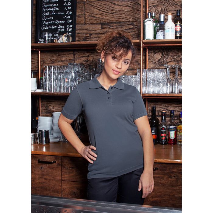 Damen Workwear Poloshirt Basic anthrazit