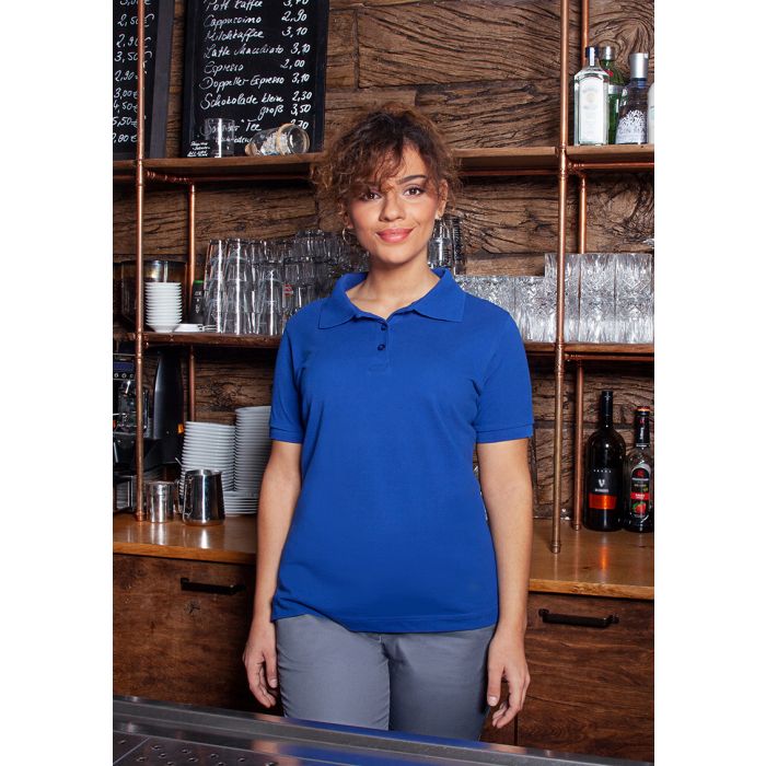 Damen Workwear Poloshirt Basic blau