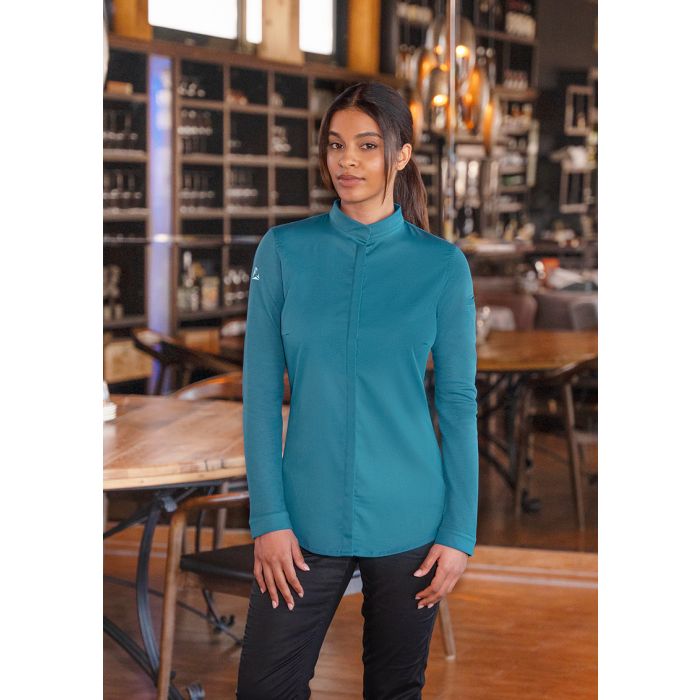 Langarm Damenkochjacke DIAMOND CUT® Avantgarde dunkelpetrol