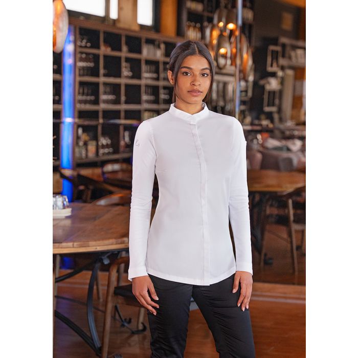 Langarm Damenkochjacke DIAMOND CUT® Avantgarde weiß