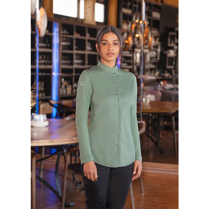 Langarm Damenkochjacke DIAMOND CUT® Avantgarde pastellgrün