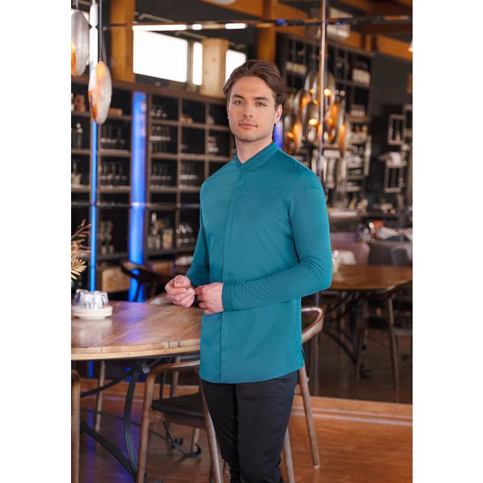 Langarm Herrenkochjacke DIAMOND CUT® Avantgarde dunkelpetrol