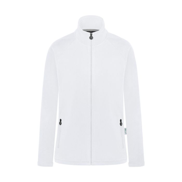Damen Workwear Fleecejacke Warm-Up, aus nachhaltigem Material weiß