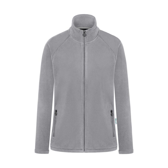 Damen Workwear Fleecejacke Warm-Up, aus nachhaltigem Material platingrau