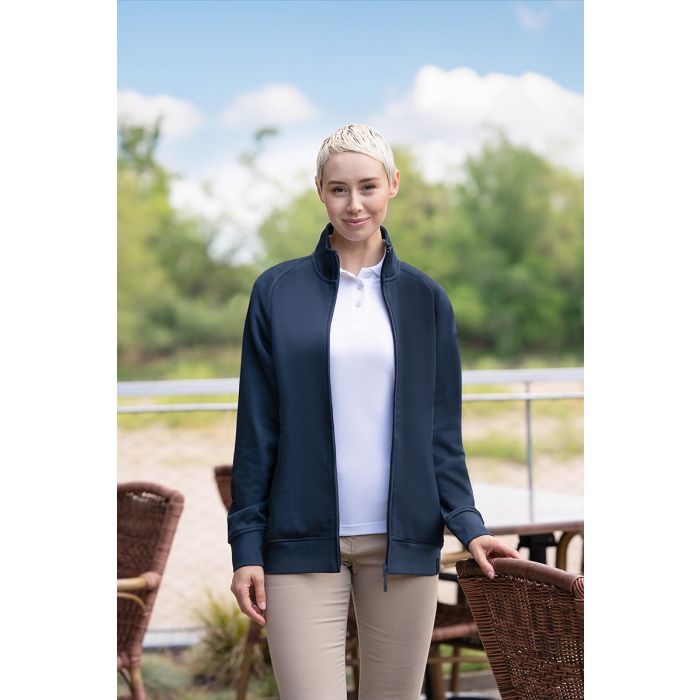 Damen Workwear Sweatjacke Soft-Face, aus nachhaltigem Material marine