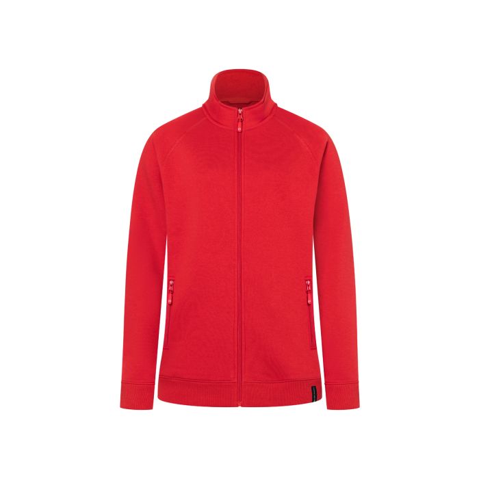Damen Workwear Sweatjacke Soft-Face, aus nachhaltigem Material rot