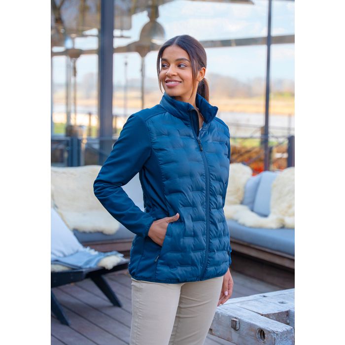 Damen Hybrid-Jacke  Outdoor-Pro, aus nachhaltigem Material marine