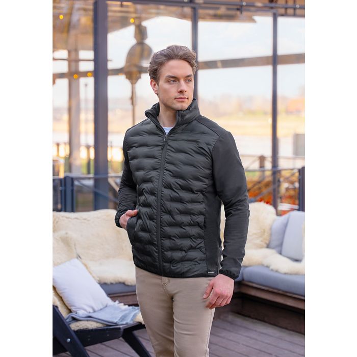 Herren Hybrid-Jacke  Outdoor-Pro, aus nachhaltigem Material schwarz