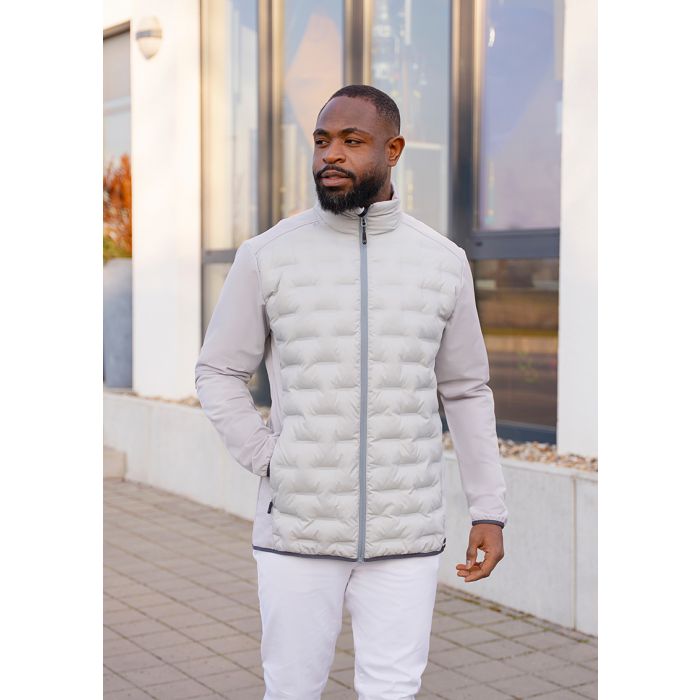 Herren Hybrid-Jacke  Outdoor-Pro, aus nachhaltigem Material hellgrau