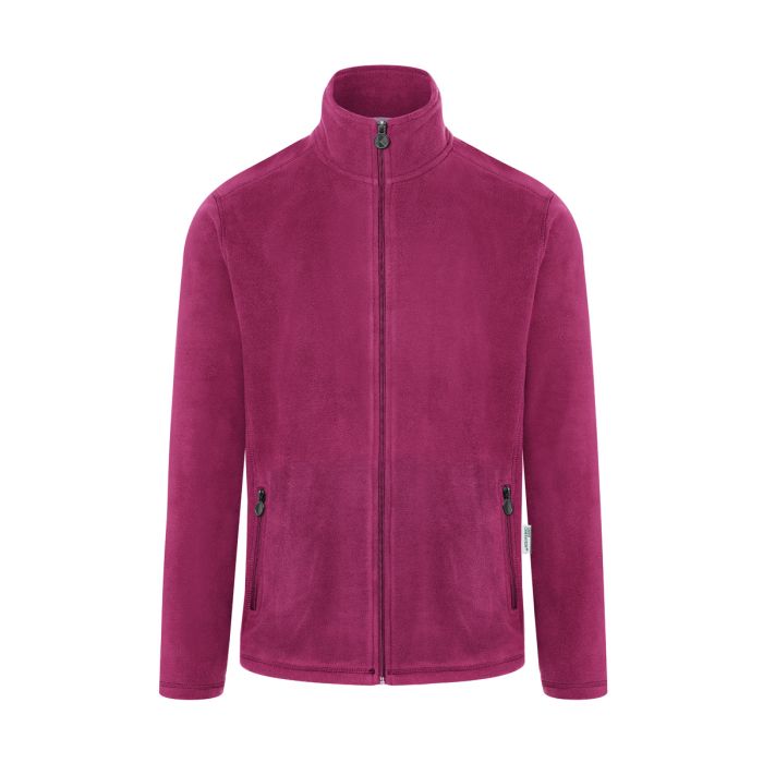 Herren Workwear Fleecejacke Warm-Up, aus nachhaltigem Material fuchsia