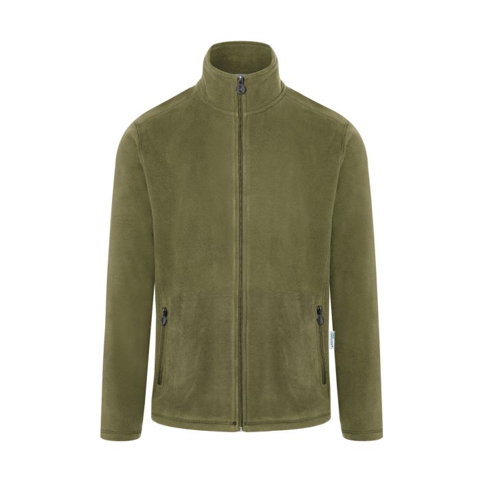Herren Workwear Fleecejacke Warm-Up, aus nachhaltigem Material moosgrün