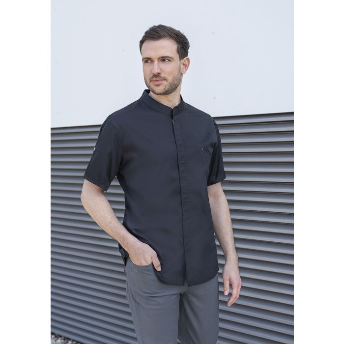 Kurzarm Kochjacke Modern-Touch schwarz