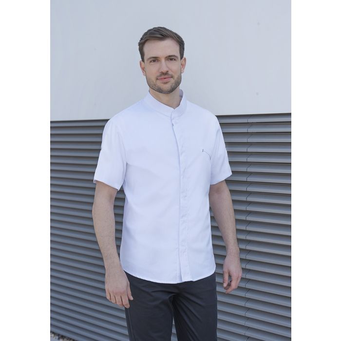 Kurzarm Kochjacke Modern-Touch weiß