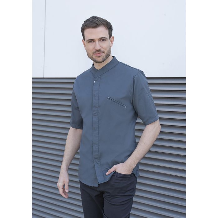 Kurzarm Kochjacke Modern-Touch anthrazit