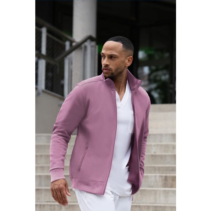Herren Workwear Sweatjacke Soft-Face, aus nachhaltigem Material dunkelrosa