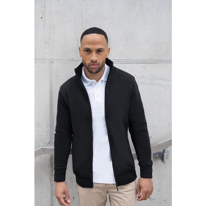 Herren Workwear Sweatjacke Soft-Face, aus nachhaltigem Material schwarz