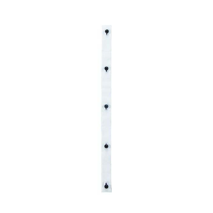 Knopfleiste 5-Loch, 12 cm Abstand, 2 Stück / Pack weiß
