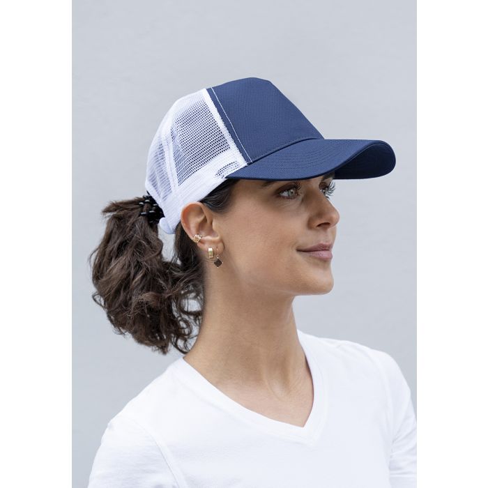 Trucker Mesh Cap, aus nachhaltigem Material, Recyceltes Polyester marine/weiß