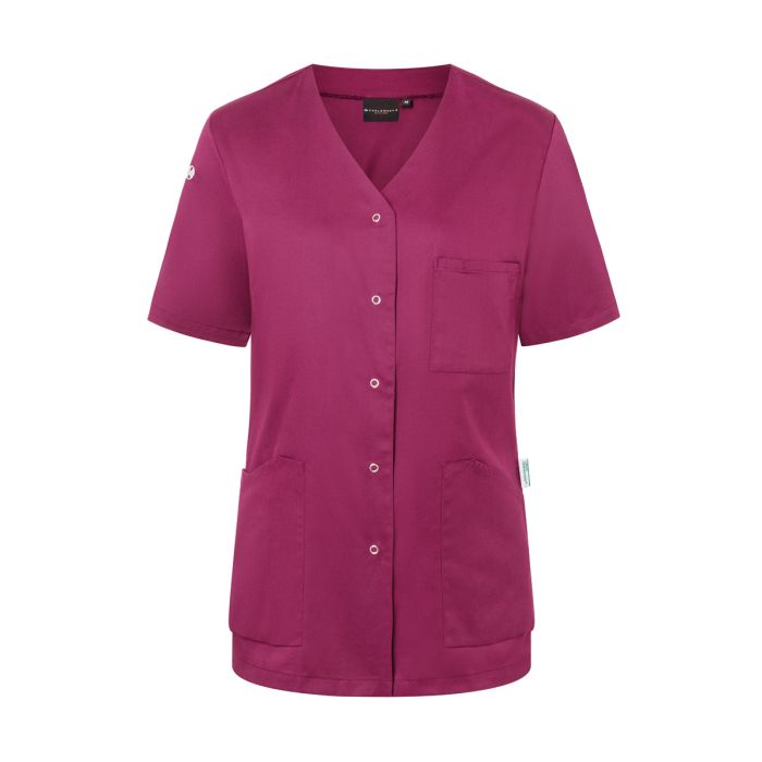 Kurzarm Damenkasack Essential, aus nachhaltigem Material fuchsia
