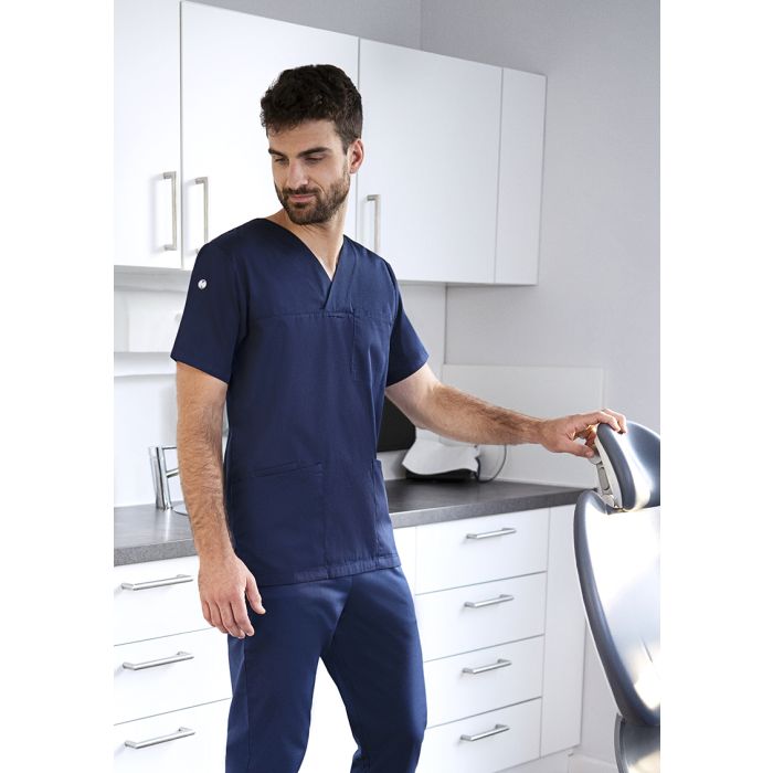 Kurzarm Herren-Schlupfkasack Essential, aus nachhaltigem Material marine