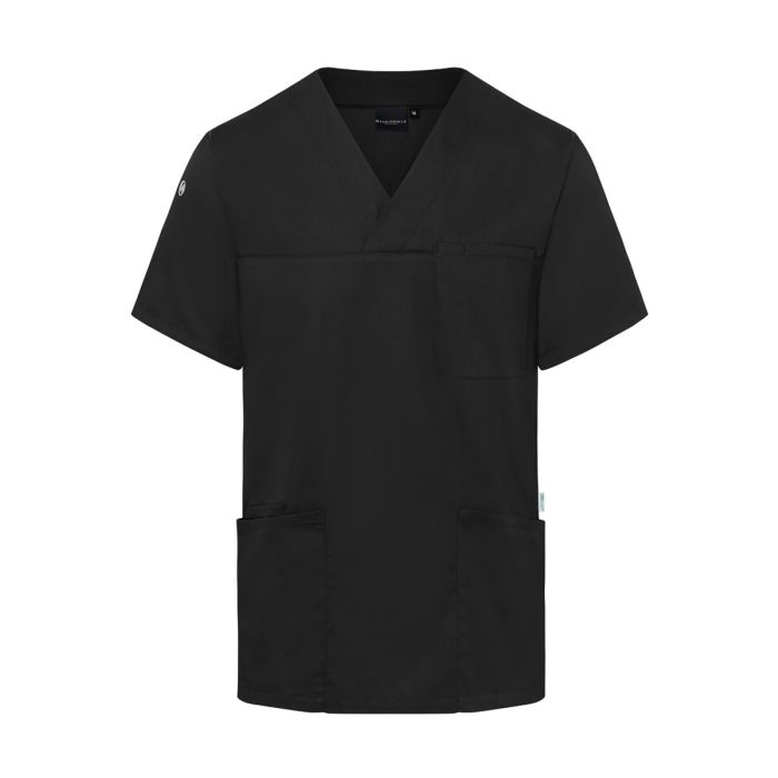 Kurzarm Herren-Schlupfkasack Essential, aus nachhaltigem Material schwarz