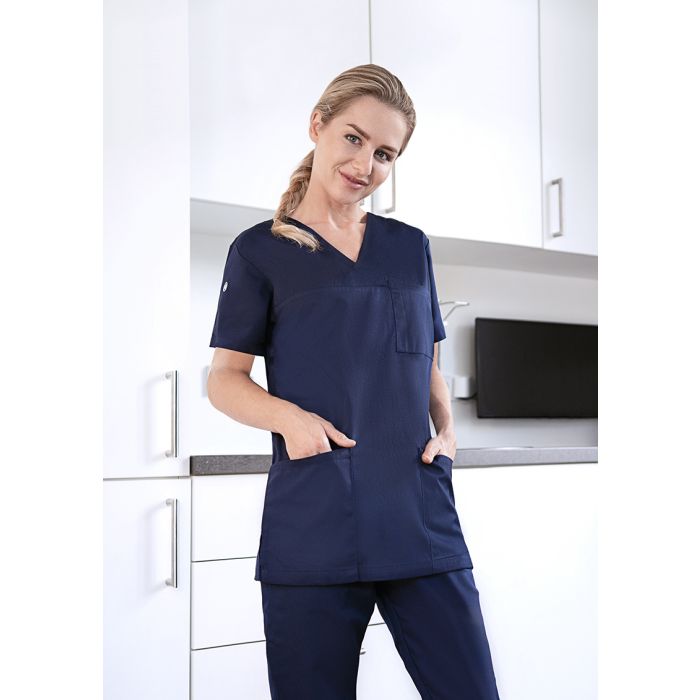 Kurzarm Damen-Schlupfkasack Essential, aus nachhaltigem Material marine