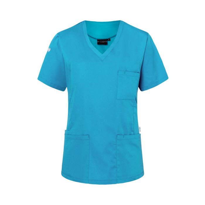 Kurzarm Damen-Schlupfkasack Essential, aus nachhaltigem Material pazifikblau