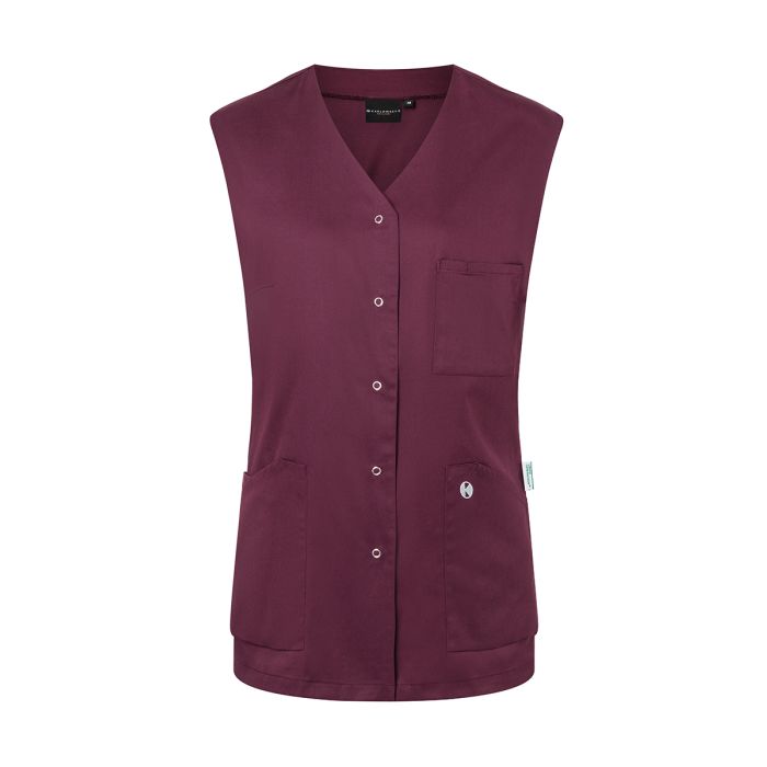 Ärmelloser Damenkasack Essential, aus nachhaltigem Material aubergine