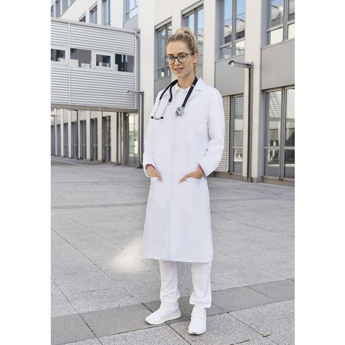 Damen Arzt- und Labormantel Classic-Shape mit Reverskragen weiß