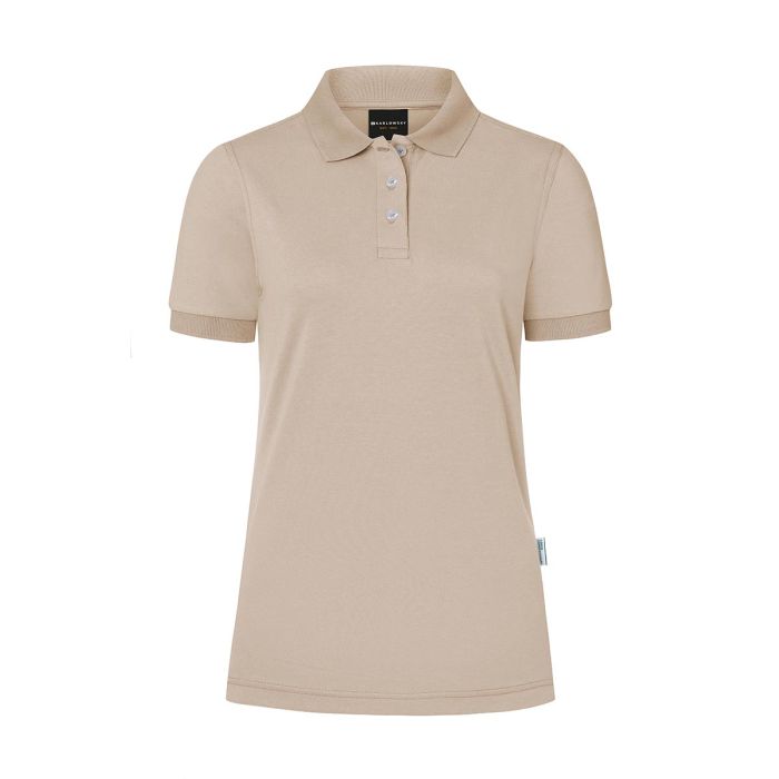 Damen Workwear Poloshirt Modern-Flair, aus nachhaltigem Material sand